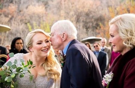 Meghan with her father John McCain and mother during her wedding